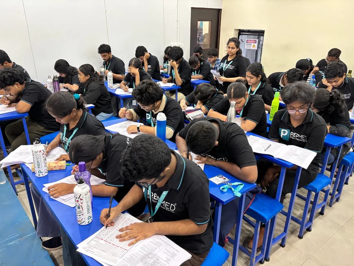 PrepMed students writing a scholarship test in an exam hall